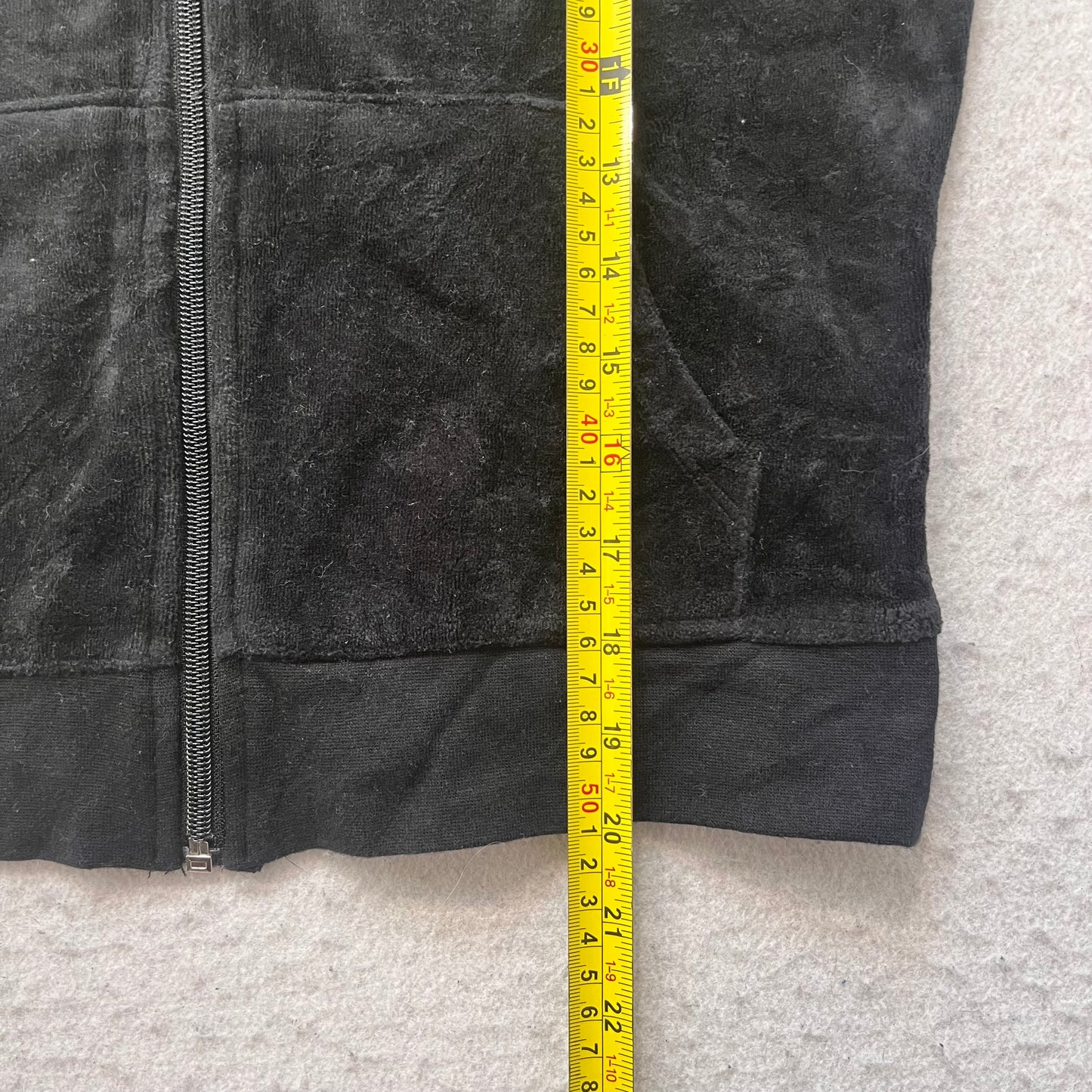 Vintage Juicy Couture Womens Black Velour Tracksuit Set Hoodie & Pant Y2k Size S