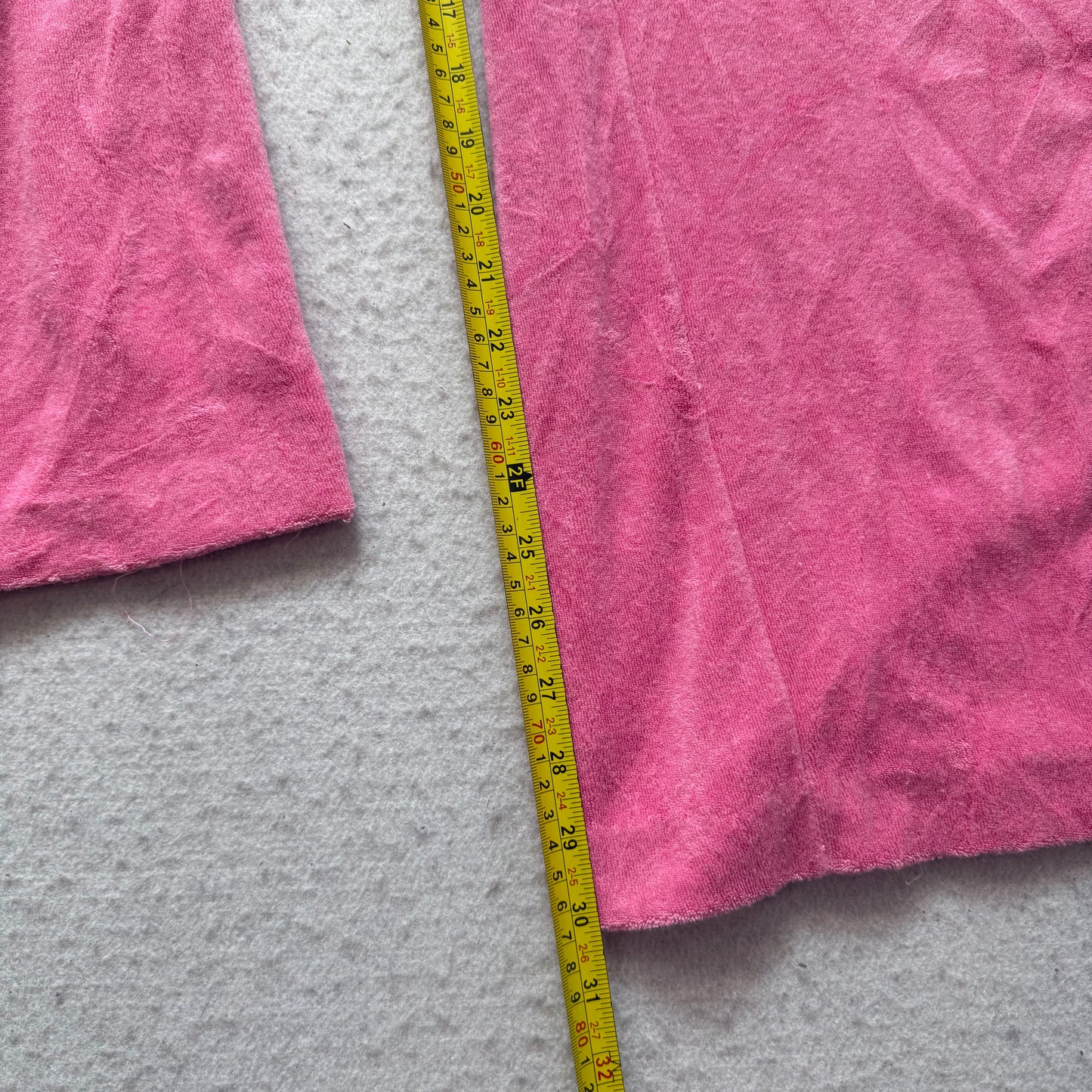 90s Vintage Juicy Couture Women's Pink Terry Cloth Flared Leg Track Pant Size XL