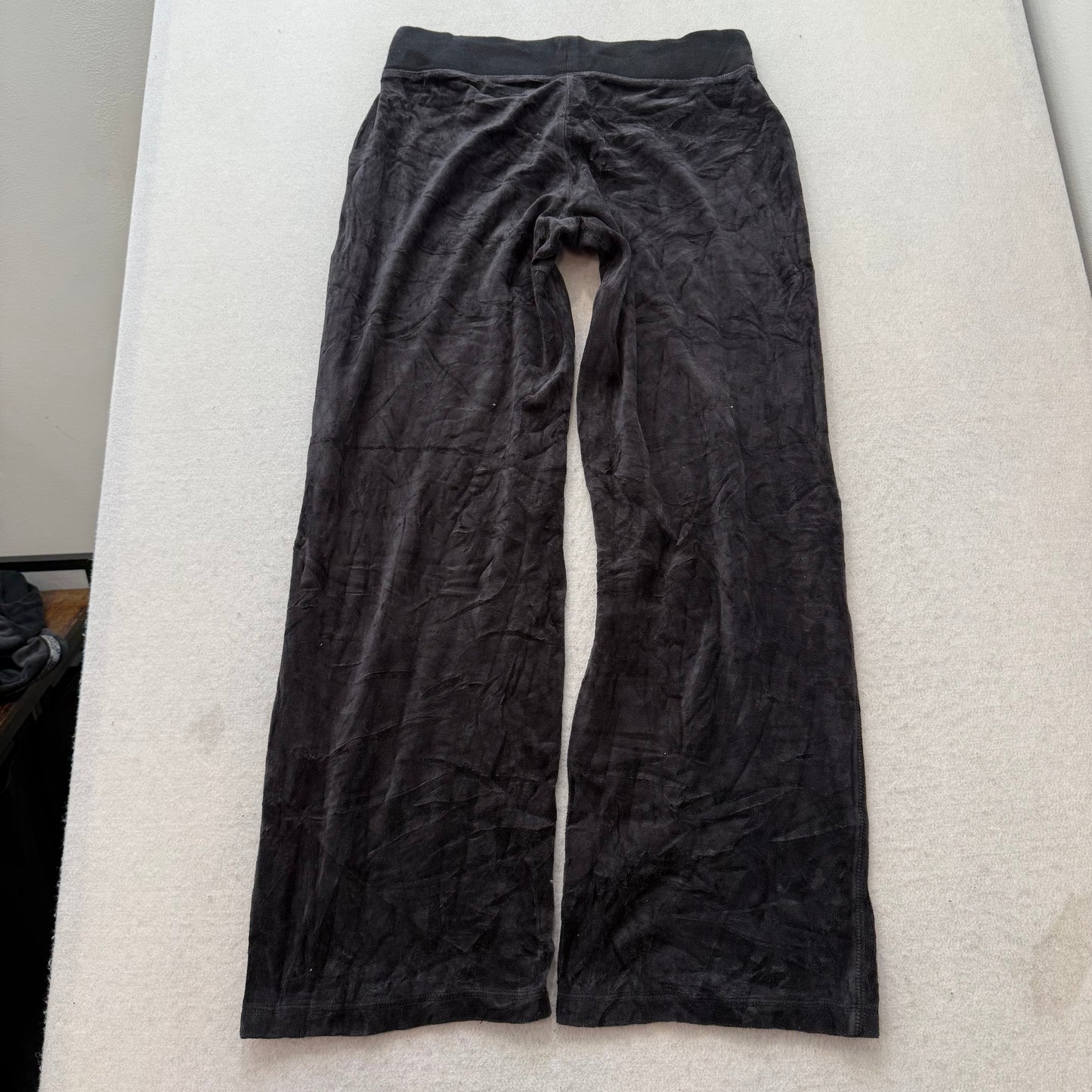 Juicy Couture Women's Black Wide Leg Track Pants Drawstring Preppy Y2K Size M
