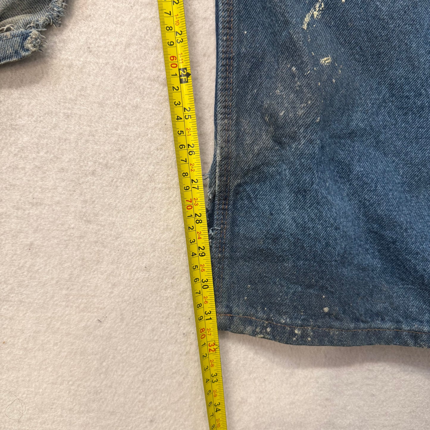Key Men's Dark Wash Blue Denim Double Knee Carpenter Jeans Hammer Loop Size 38