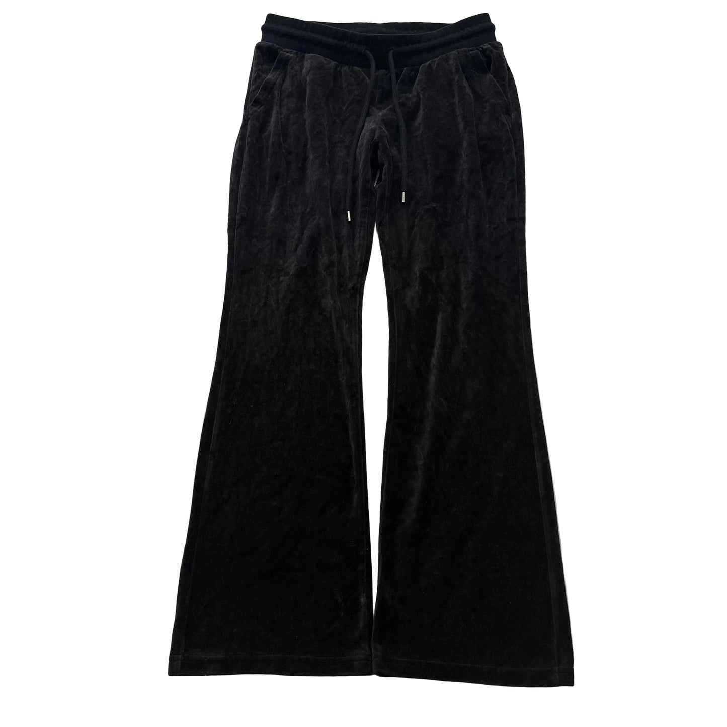 Vintage Juicy Couture Womens Charcoal Velour Flared Track Pant Drawstring Size S