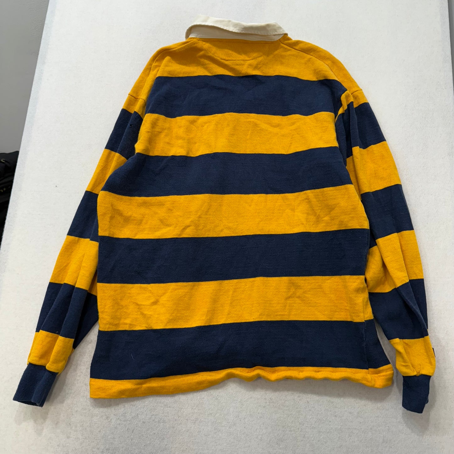 Barbarian Rugby Wear St. Mary’s College Navy & Yellow Striped Rugby Shirt Size XXL