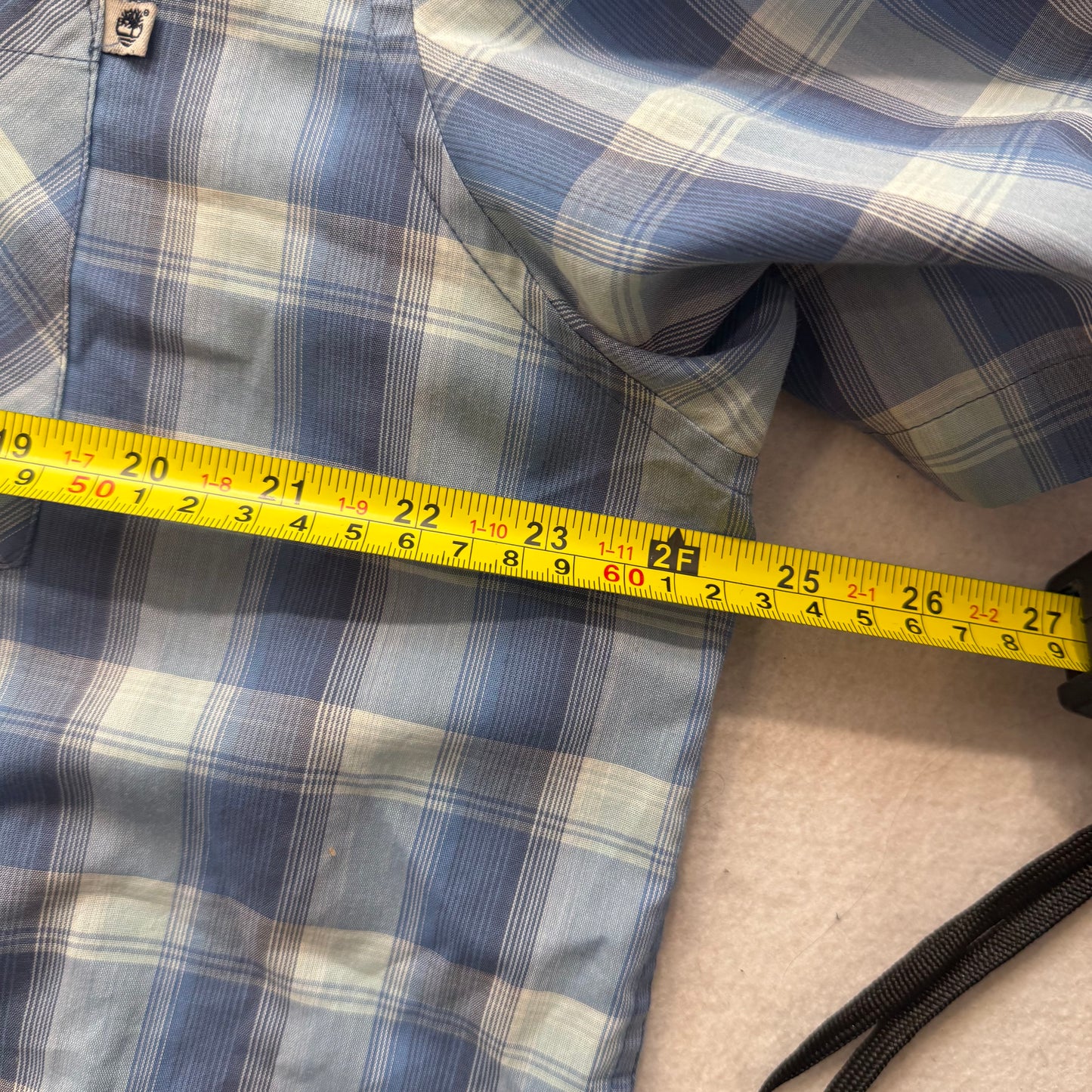 Timberland Blue Plaided Button-Down Shirt Short-Sleeve Casual Fit Size XL