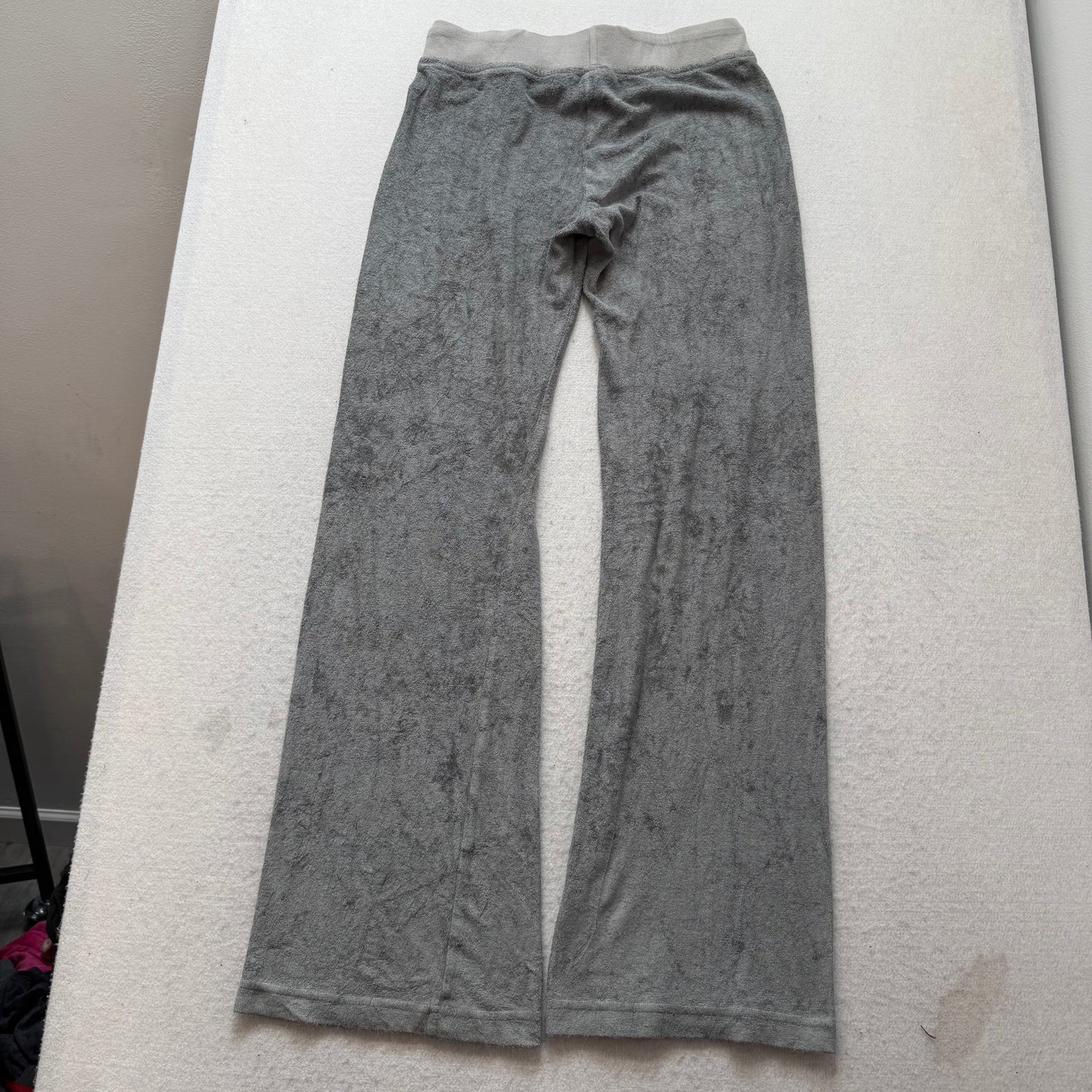 Juicy Couture Women's Heather Gray Terrycloth Flare Track Pant Loungewear Size M