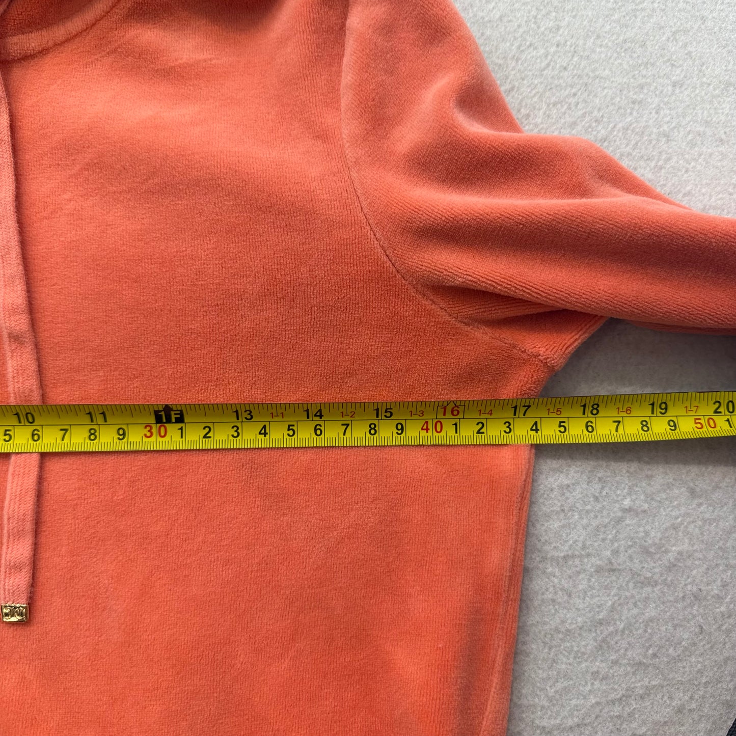Juicy Couture Women's Coral Velour Zip-Up Hoodie Drawstring Pockets Y2k Size M