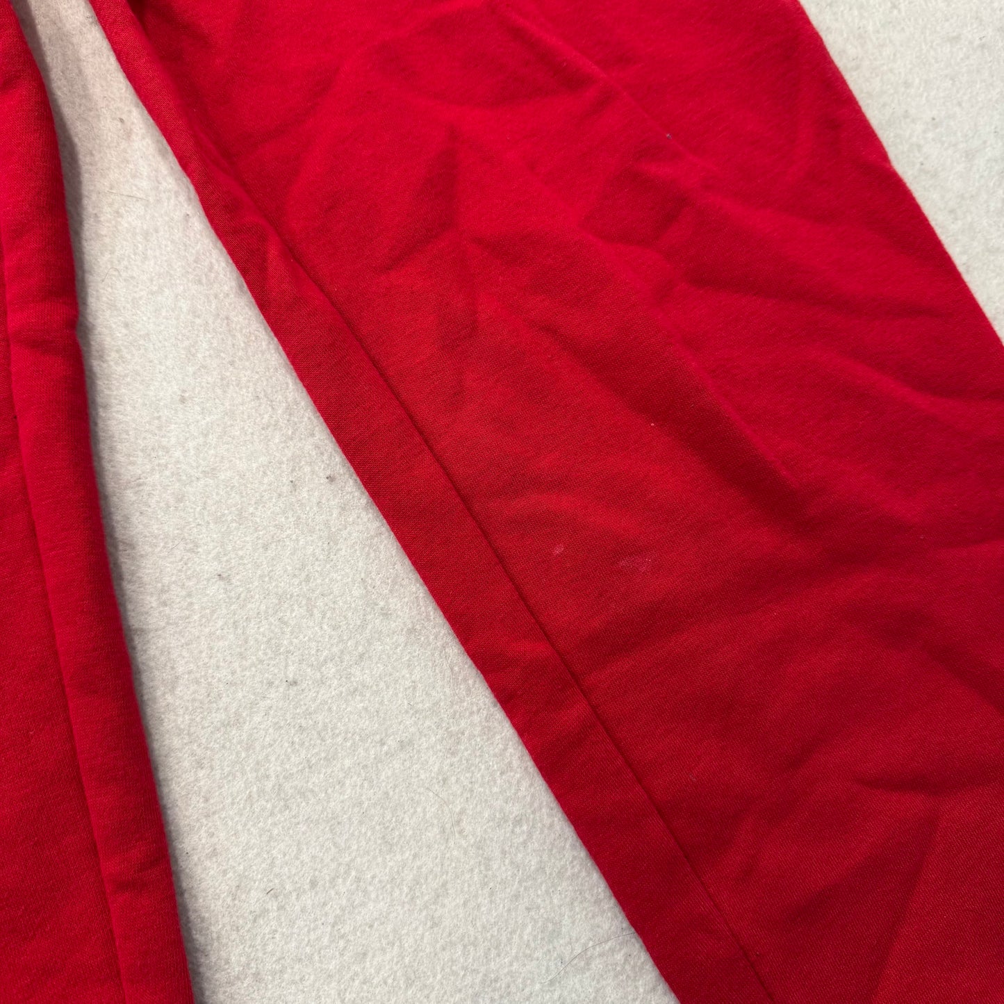 True Religion Men's Cherry Red Cotton Blend Cuffed Joggers Horseshoe Logo Size M