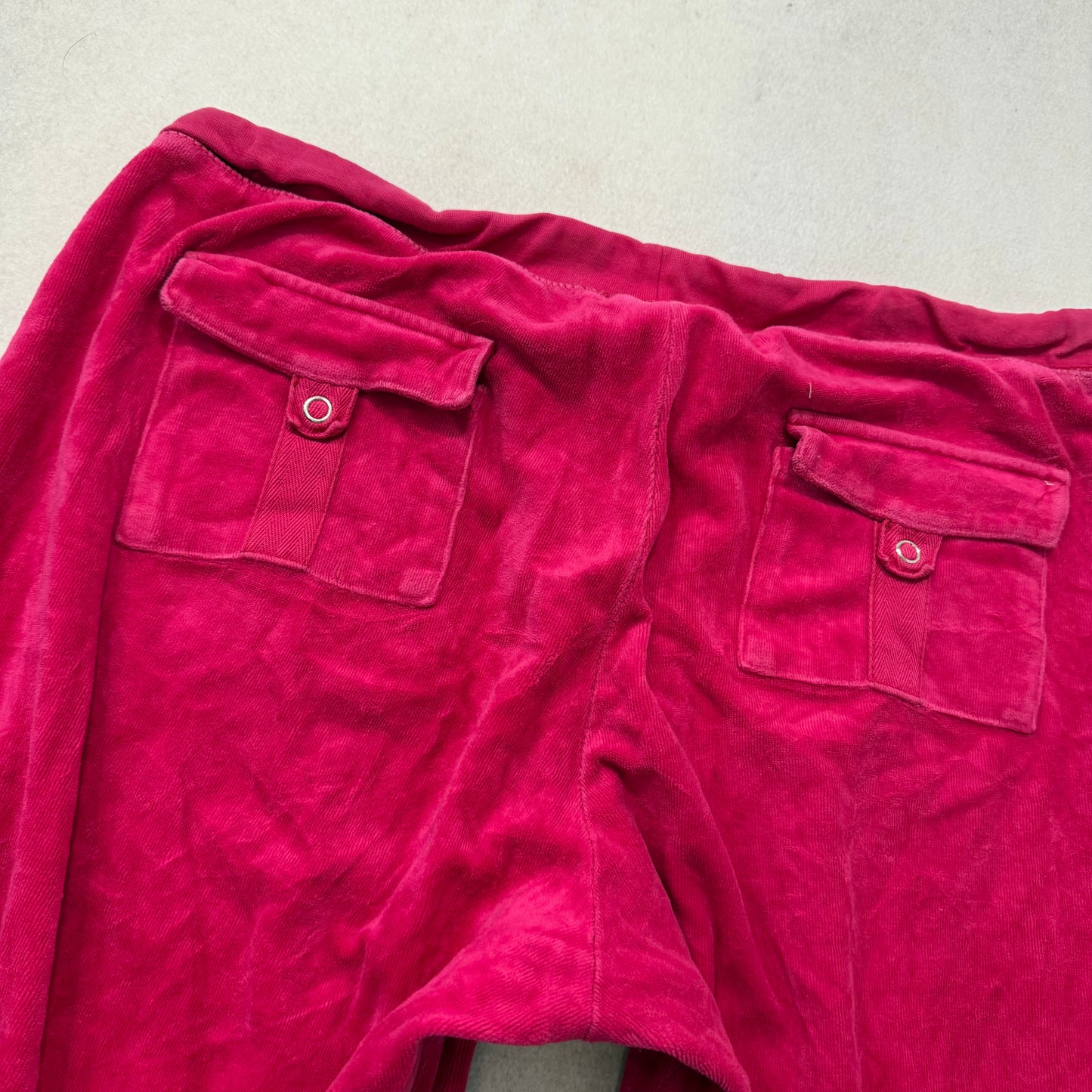 Vtg Juicy Couture Scottie Dogs Hot Pink Velour Tracksuit Set Snap Pockets Size L