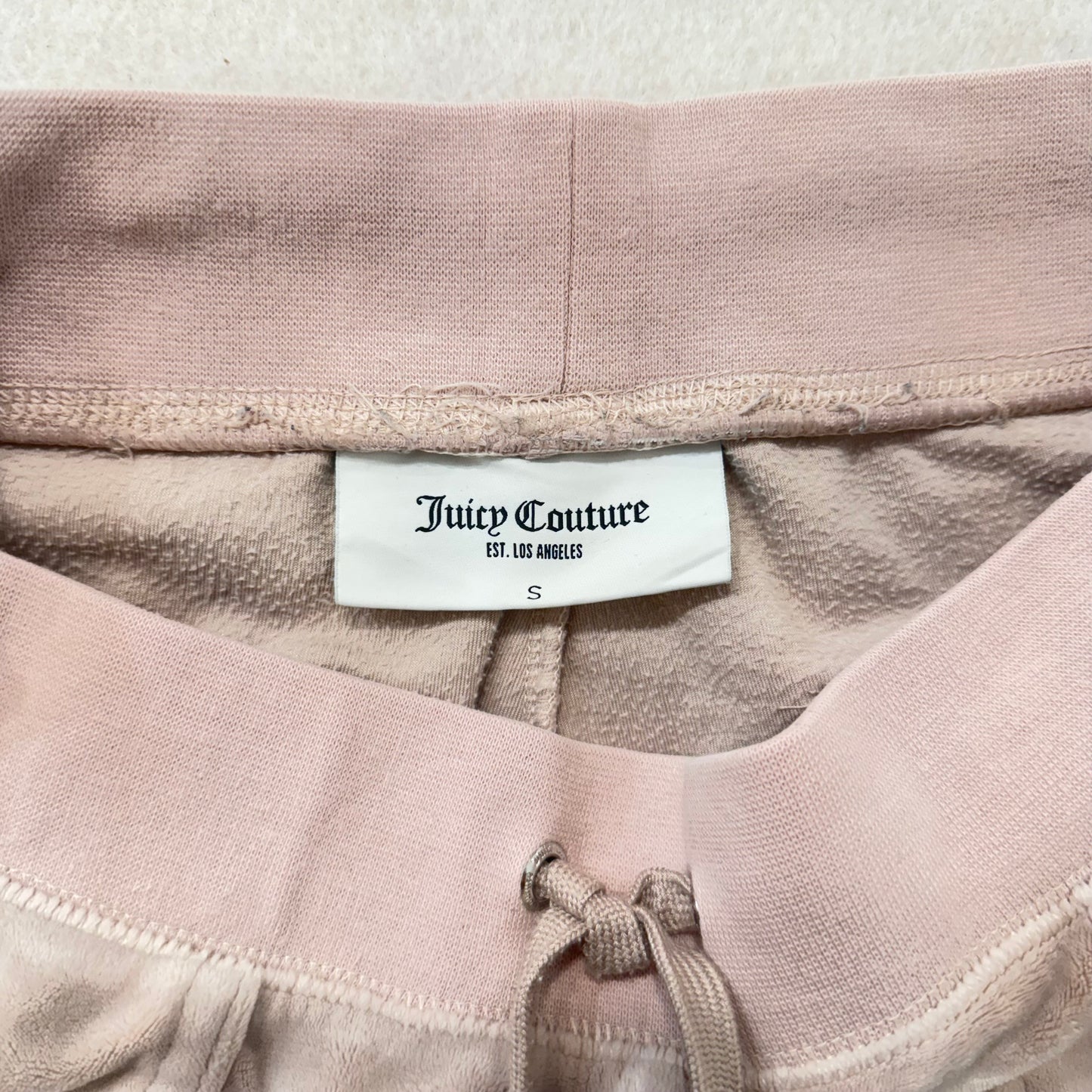 Juicy Couture light velour pink snap-pocket flare pants size S