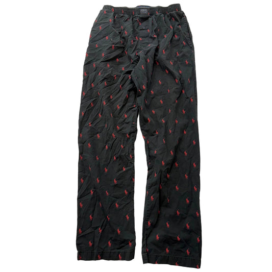 Polo Ralph Lauren Men's Black Red Allover Pony Pajama Pants Sleepwear Size M