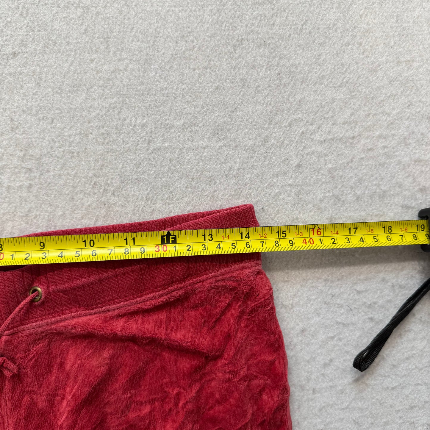 Vintage Juicy Couture Womens Brick Red Velour Flare Track Pant Loungewear Size S