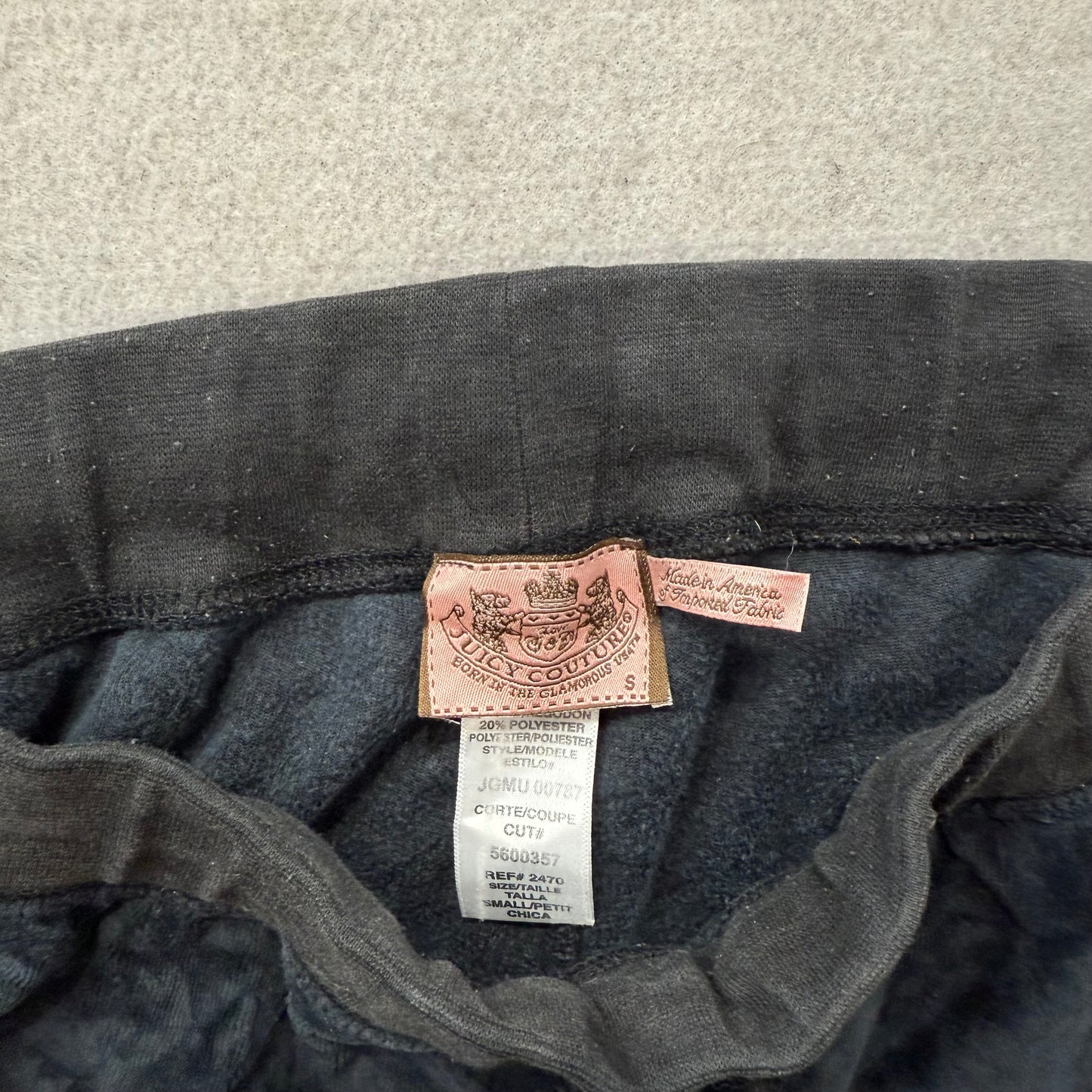 Vintage Juicy Couture Women's Navy Velour Flared Track Pant Loungewear Size S