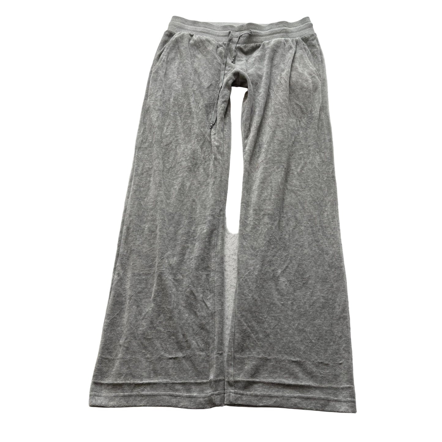 Juicy Couture Women's Heather Grey Velour Flared Track Pants Drawstring Size M
