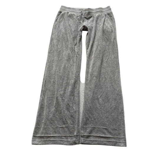 Juicy Couture Women's Heather Grey Velour Flared Track Pants Drawstring Size M