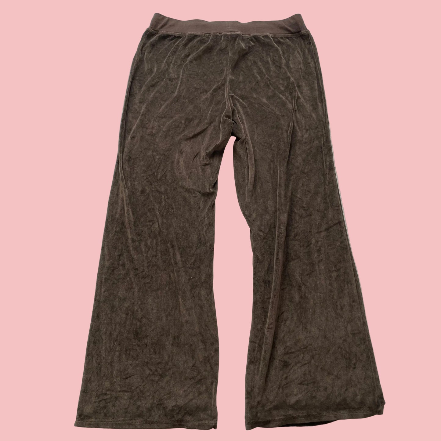 Juicy Couture Women's Brown Velour Flared Leg Track Pant Loungewear Y2k Size XL