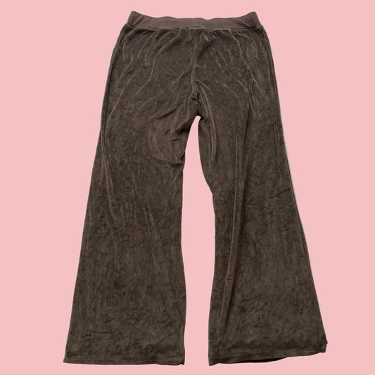 Juicy Couture Women's Brown Velour Flared Leg Track Pant Loungewear Y2k Size XL