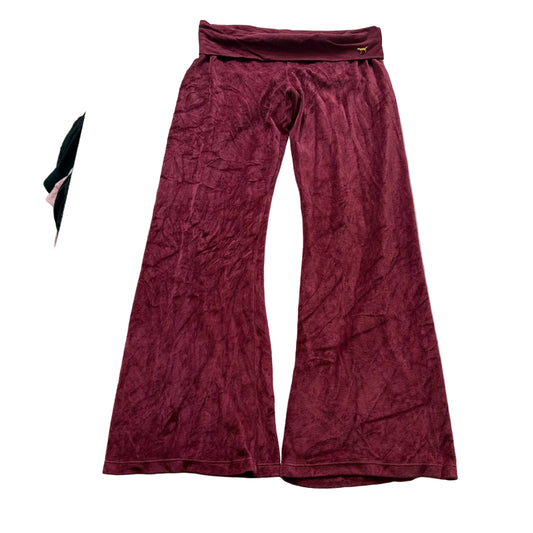 2006 Victoria's Secret PINK Women's Maroon Velour Flared Track Pant Logo Size M