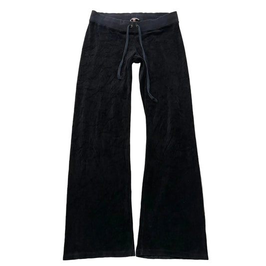 Vintage Juicy Couture Black Flare Velour Pants Size M
