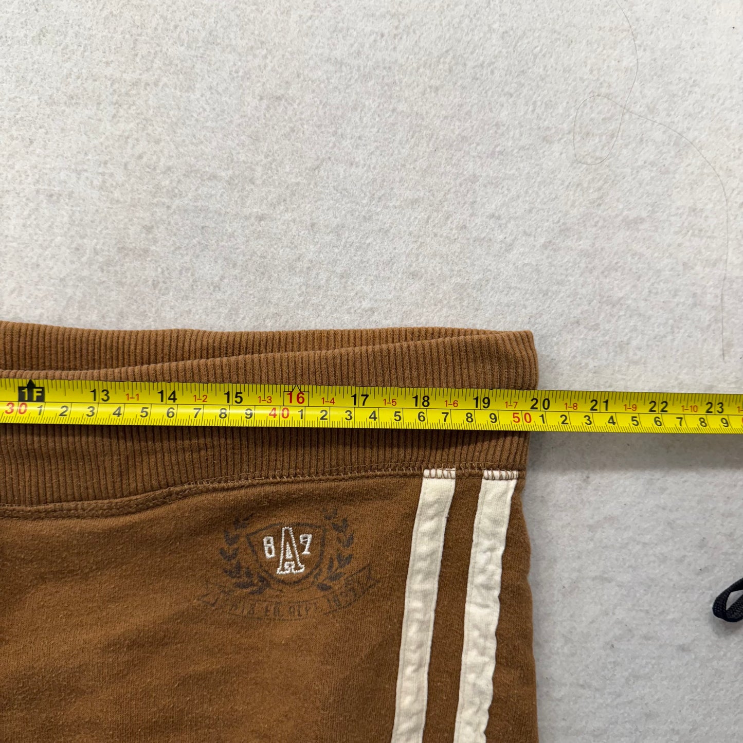 Aéropostale Women's Brown Cotton Blend Cropped Athletic Sweat Shorts Logo Size M