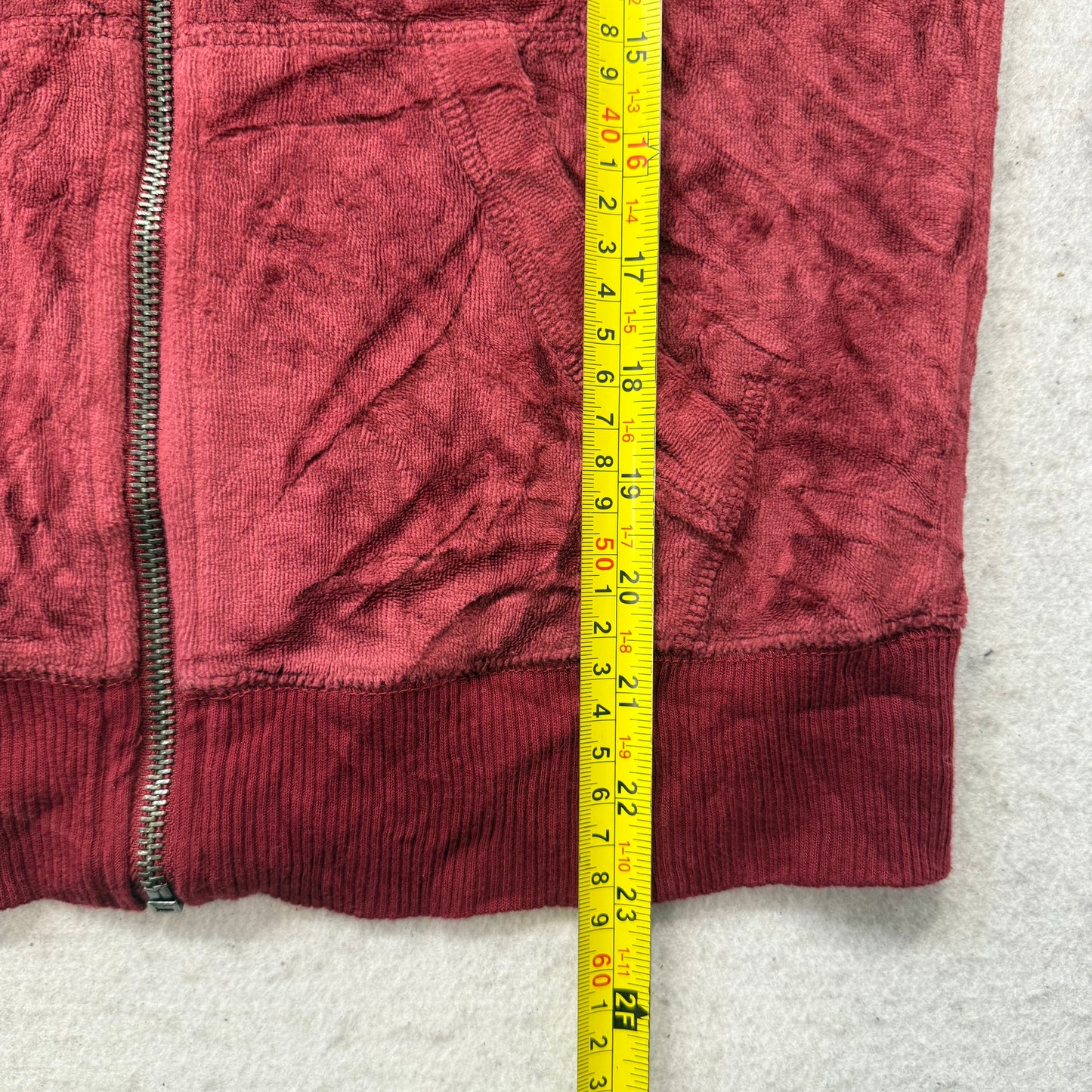 Hollister California Women's Marron Velour Zip-Up Hoodie Long Sleeve Y2k Size S