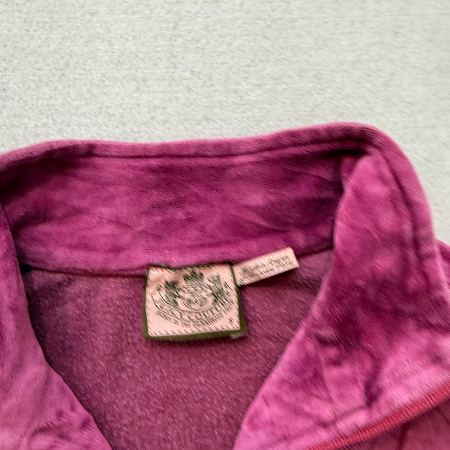 Vintage Juicy Couture Women's Dark Fuchsia Velour Zip-Up Track Jacket Y2K Size S