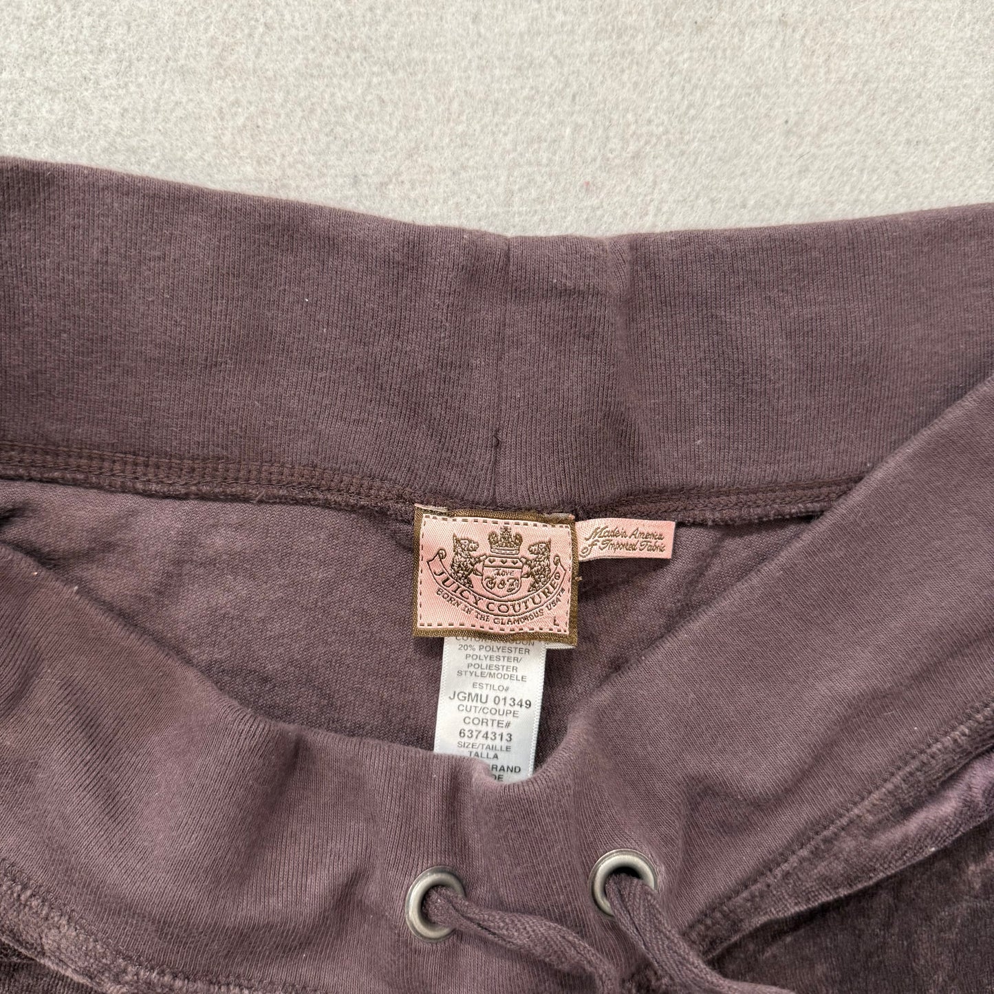 Juicy Couture Womens Dark Brown Velour Tracksuit Set Hoodie & Pant Logo Size M/L