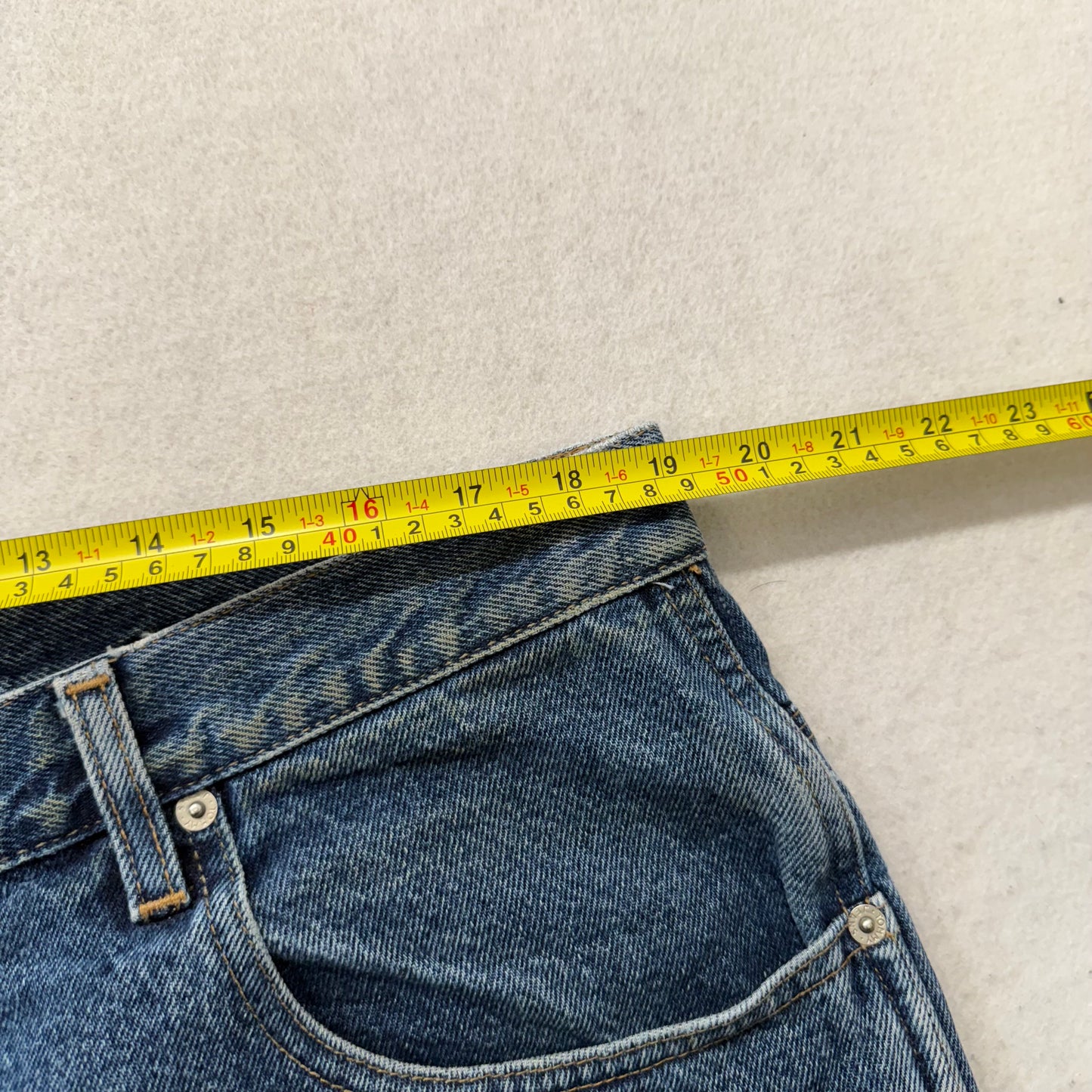 Tommy Hilfiger Men's Blue Baggy Carpenter Jeans Workwear Tool Pockets Waist 38