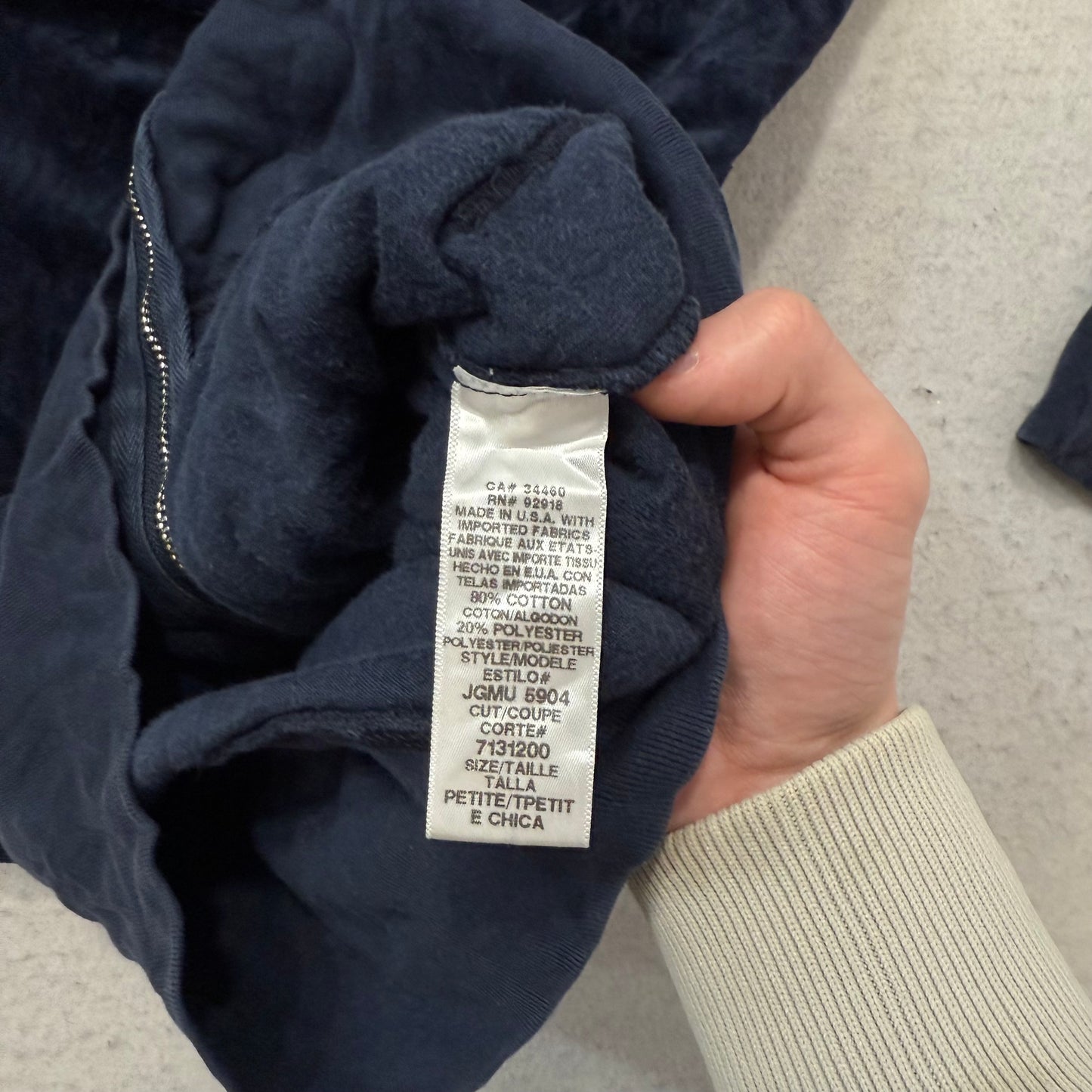 Juicy Couture Women's Navy Velour Zip Up Hoodie Ruched Front Preppy Y2K Size P