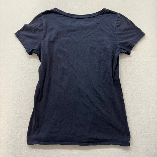 American Eagle Outfitters Women's Navy Cotton Athletic Fit T-Shirt Logo Size M