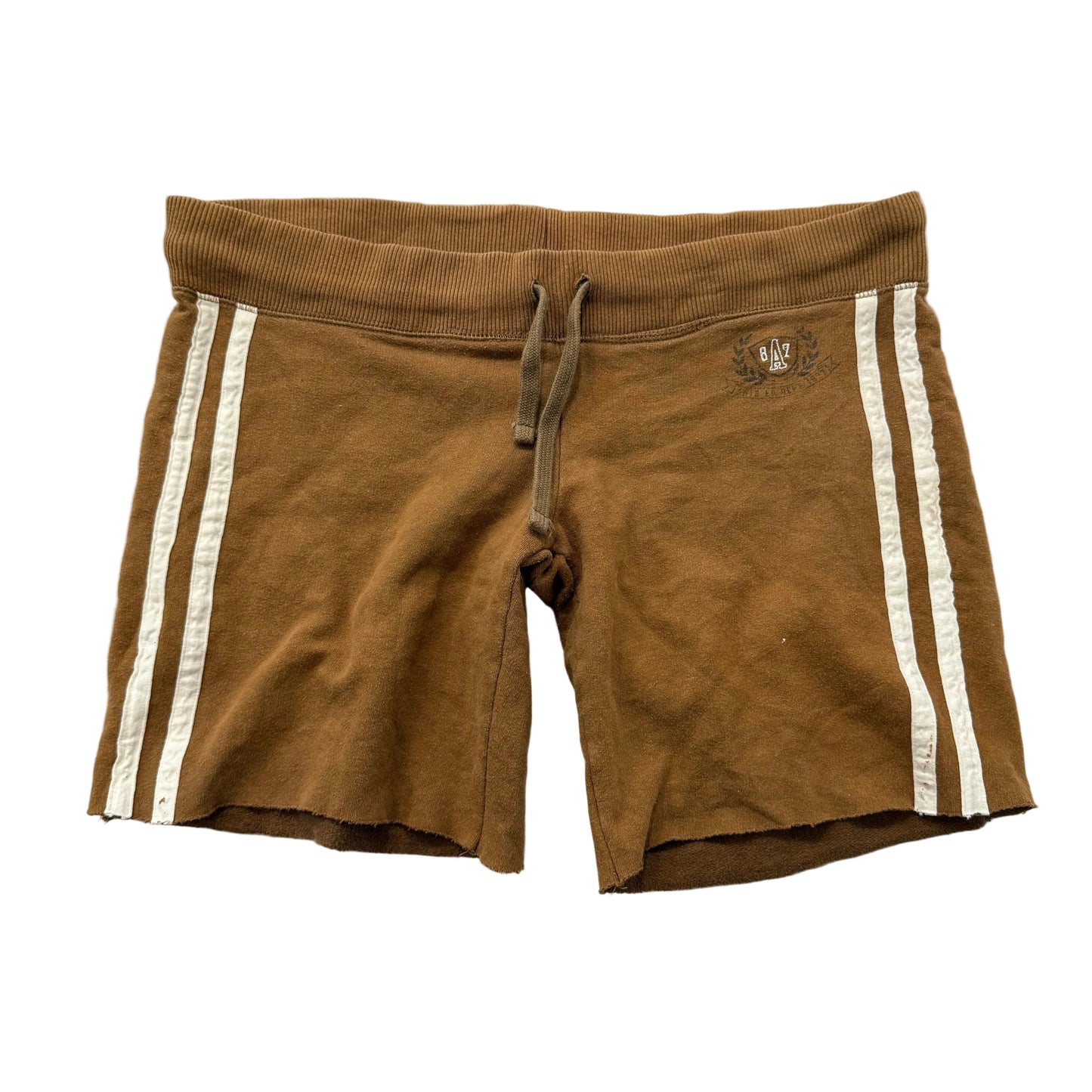 Aéropostale Women's Brown Cotton Blend Cropped Athletic Sweat Shorts Logo Size M