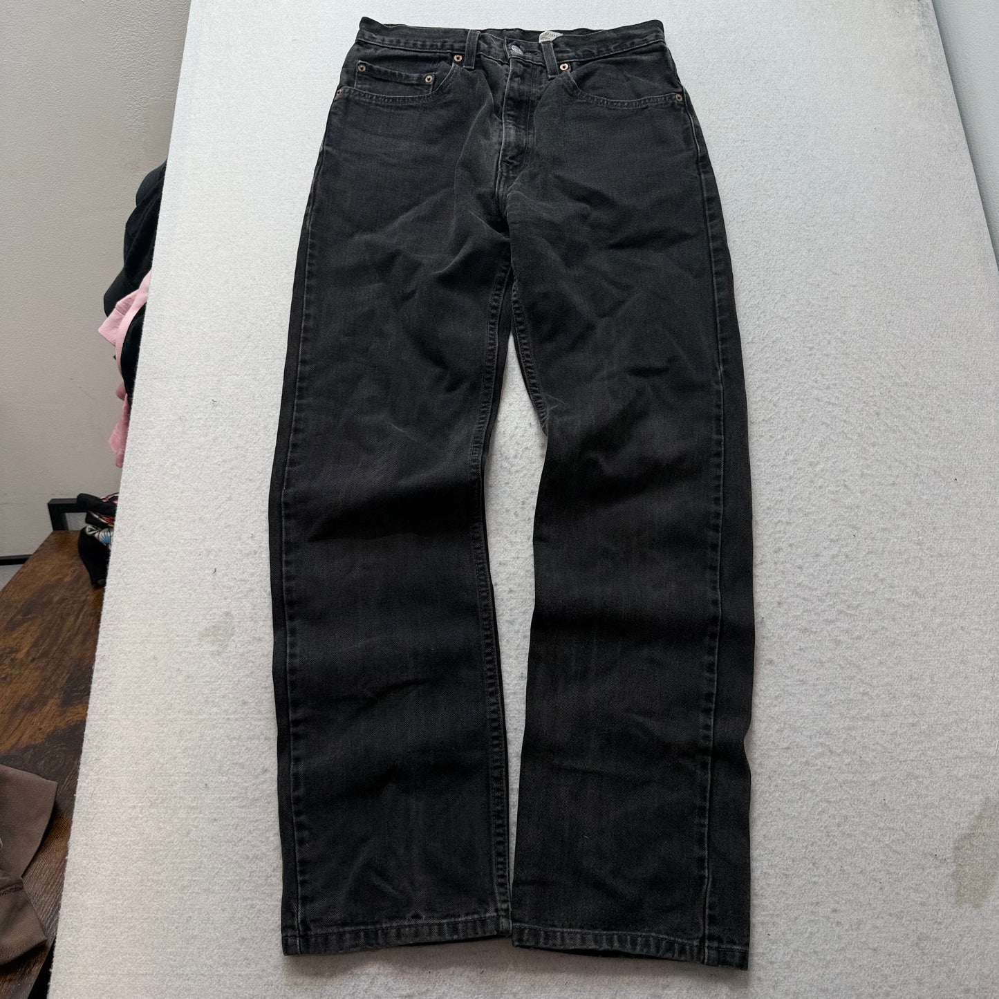 Levi's 505 Regular Fit Men's Black Denim Straight Leg Jeans Zip-Fly Size 31x32