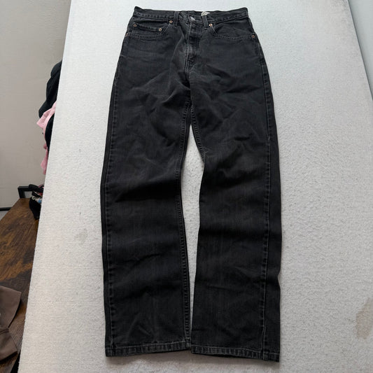 Levi's 505 Regular Fit Men's Black Denim Straight Leg Jeans Zip-Fly Size 31x32