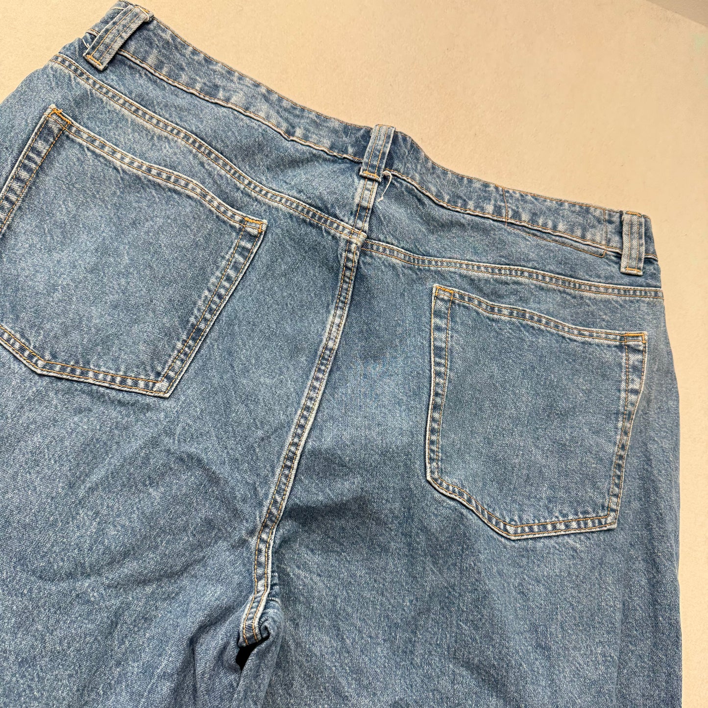 ASOS Design Women's Light Blue Denim Relaxed Straight Wide Leg Jeans Size 36