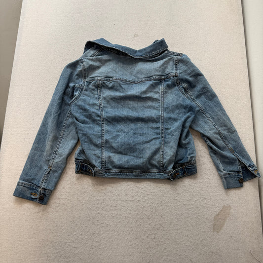 Old Navy Womens Blue Denim Trucker Jacket Light Wash Button-Up Pockets Size L