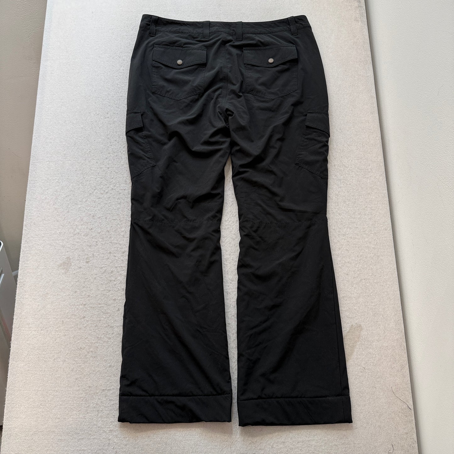 Eddie Bauer Travex Women Black Fleece-Lined Cargo Pant Snap Flap Pocket Size T14