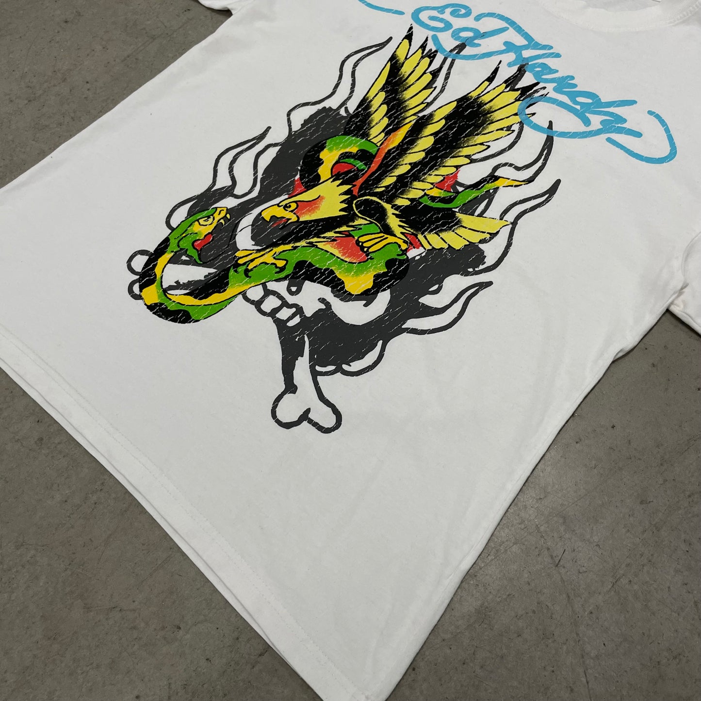 ED HARDY “Eagle Snake” WHITE OVERSIZED T SHIRT - Clean Curriculums 