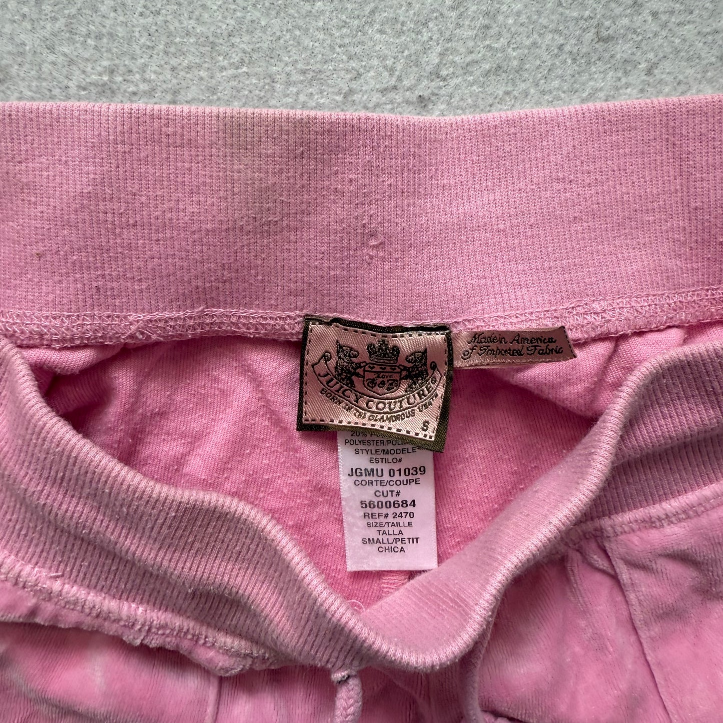 Vintage Juicy Couture Womens Pink Velour Flare Track Pant Pocket Dog Logo Size S