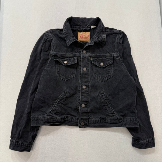 Levi Strauss & Co Women’s Cropped Button-Up Trucker Jacket Classic Denim Style Size XL