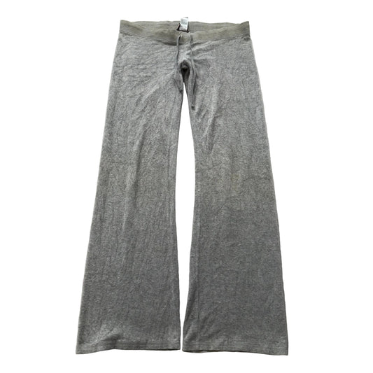 Vintage Juicy Couture Women's Heather Gray Velour Flare Track Pant Preppy Size S