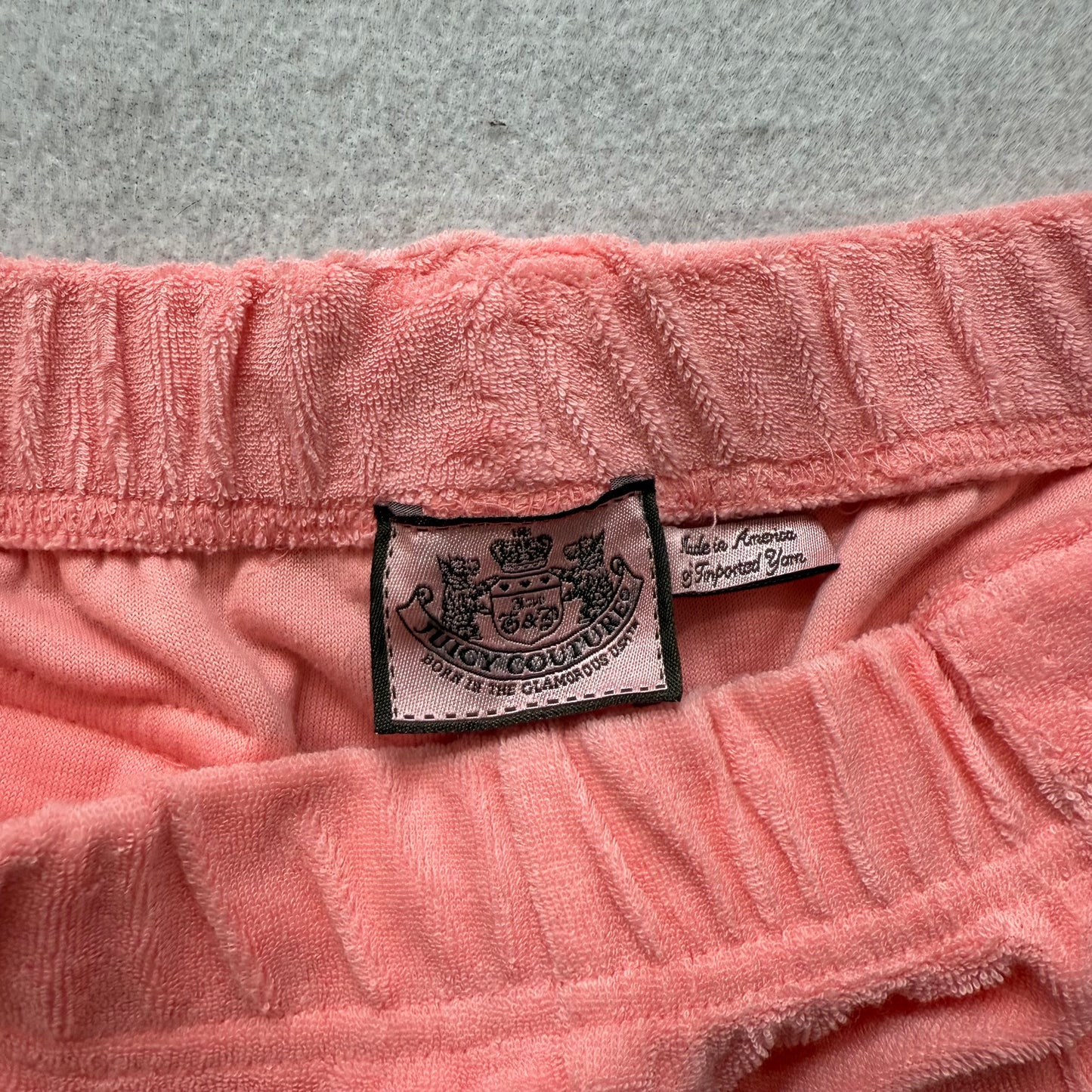 Juicy Couture Women's Pink Terry Cloth Flared Track Pants Snap Pockets Size 28