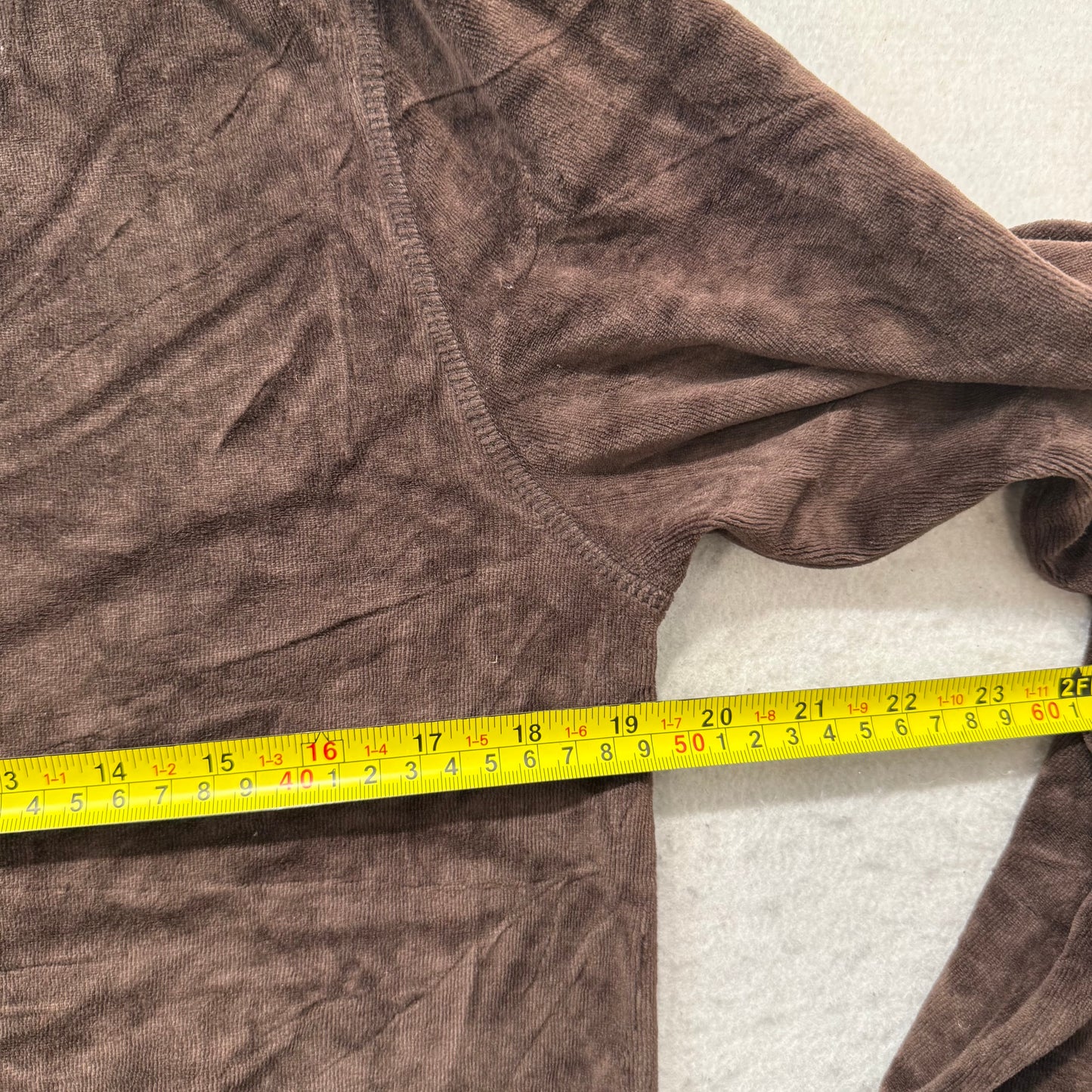 Juicy Couture Women's Brown Velour Zip Up Hoodie Split Kangaroo Pockets Size XL