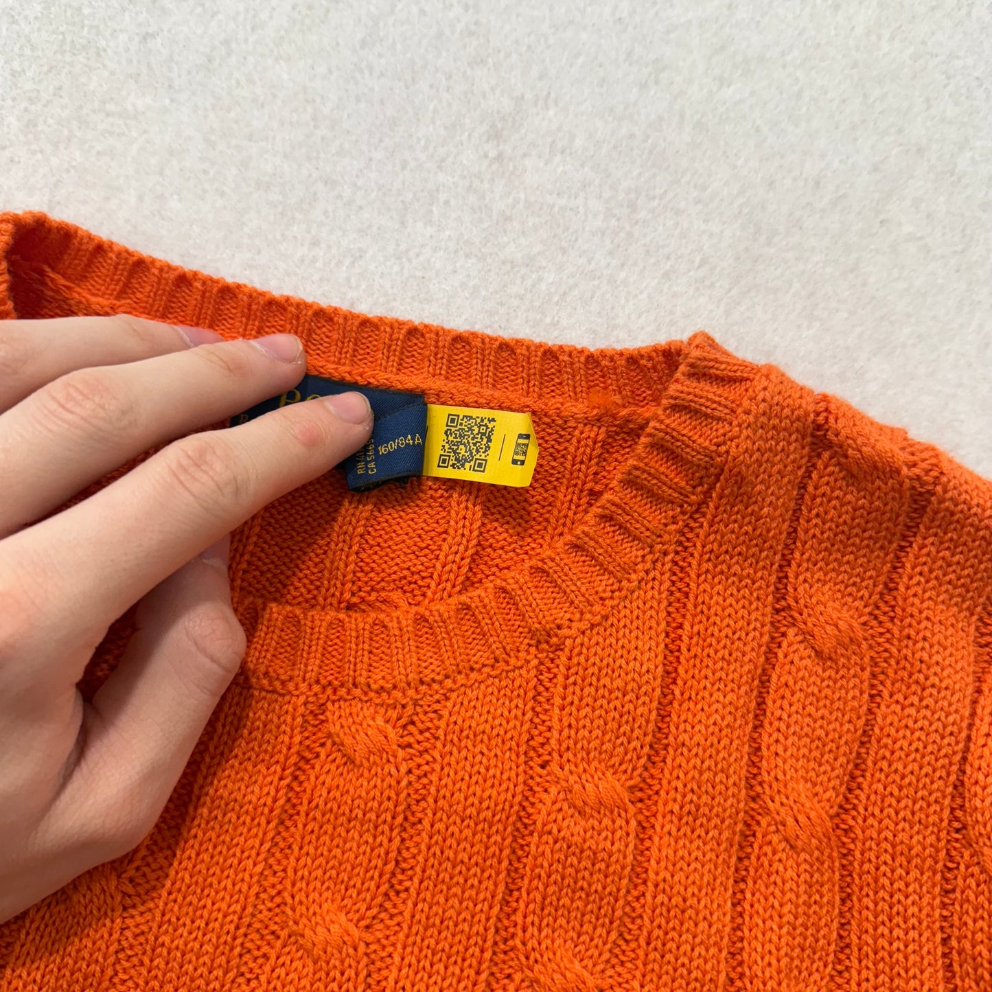 Polo Ralph Lauren Men's Orange Cable-Knit Sweater Heritage Style Logo Size S NWT