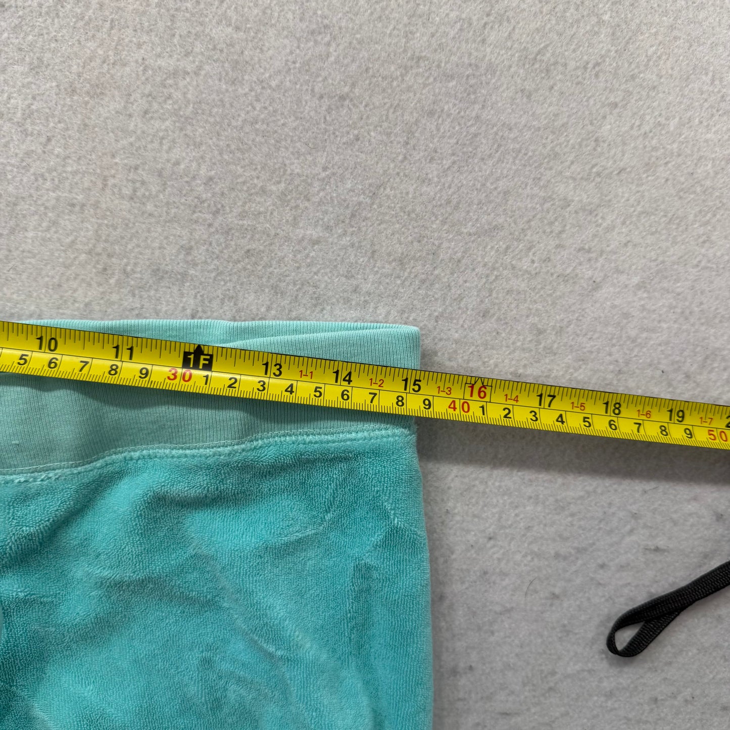 2003 Vintage Juicy Couture Women's Aqua Capri Pant Crochet Lace Trim Y2k Size S