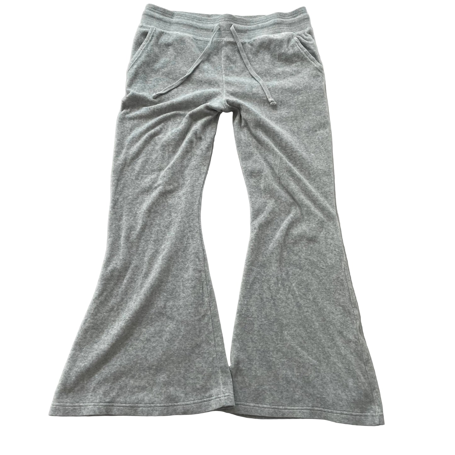 Juicy Couture Women's Heather Gray Velour Flared Track Pant Bell Bottom Size XL