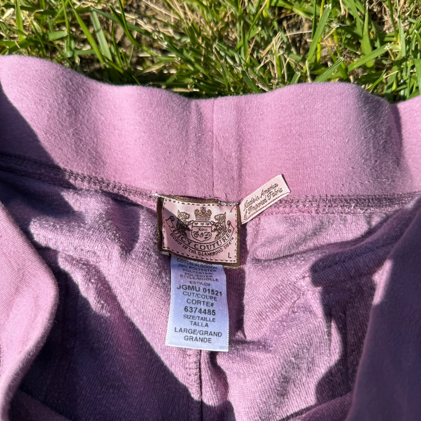 Vtg Juicy Couture Women's Lavender Velour Flared Track Pant Snap Pockets Size L