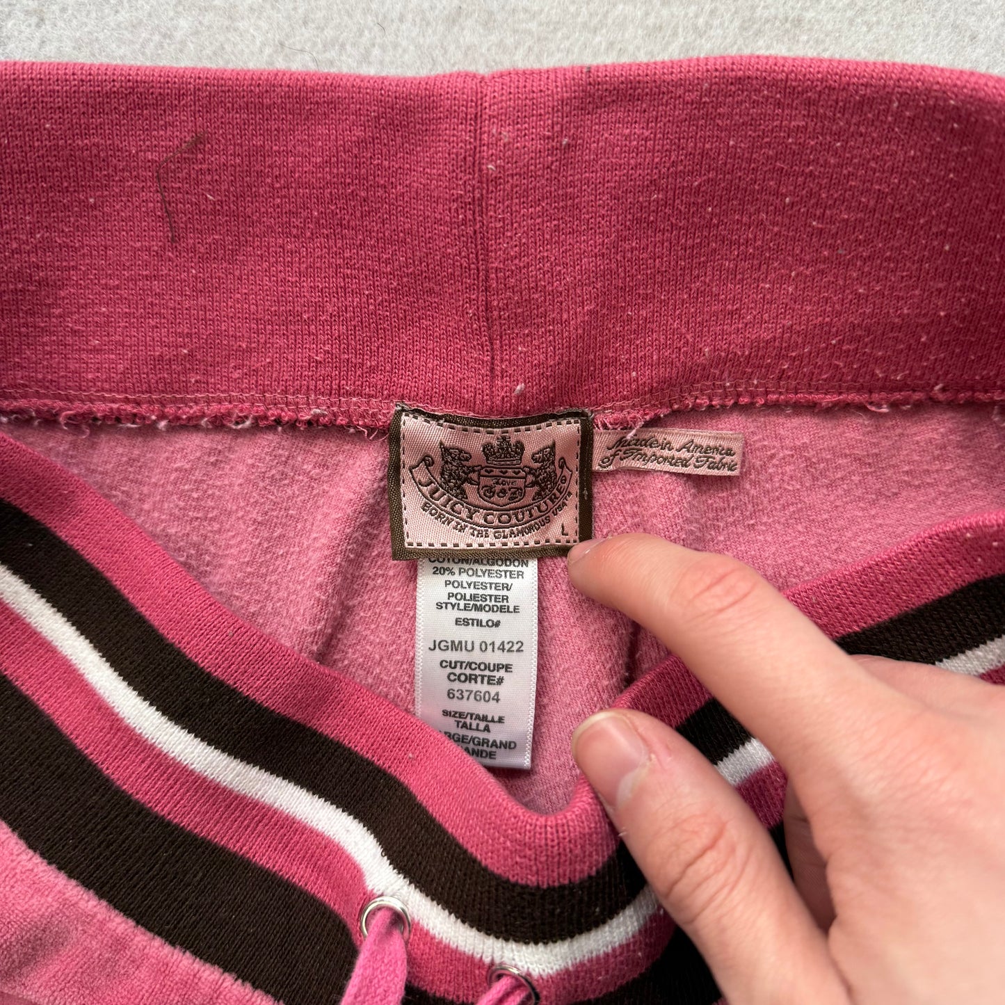 Vintage Juicy Couture Womens Dusty Rose Velour Flared Track Pant Low Rise Size L