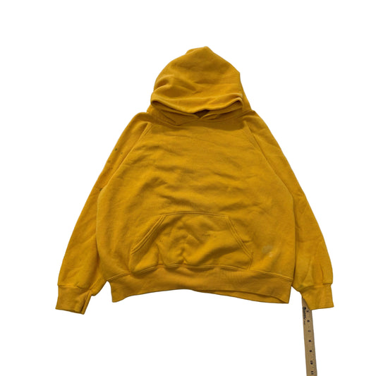80s Vintage Bassett-Walker Mustard Yellow Pullover Hoodie Kangaroo Pocket Size L