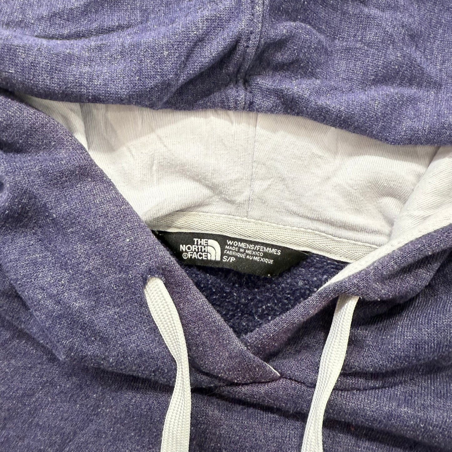 The North Face Womens Purple Fleece Pullover Hoodie Kangaroo Pockets Logo Size S