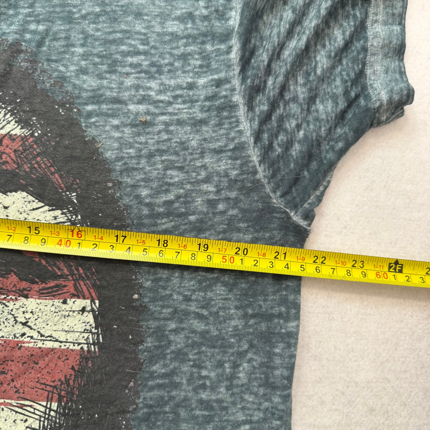 Liquid Blue Men Thin Gray Jimi Hendrix American Flag Face Graphic T-Shirt Size L