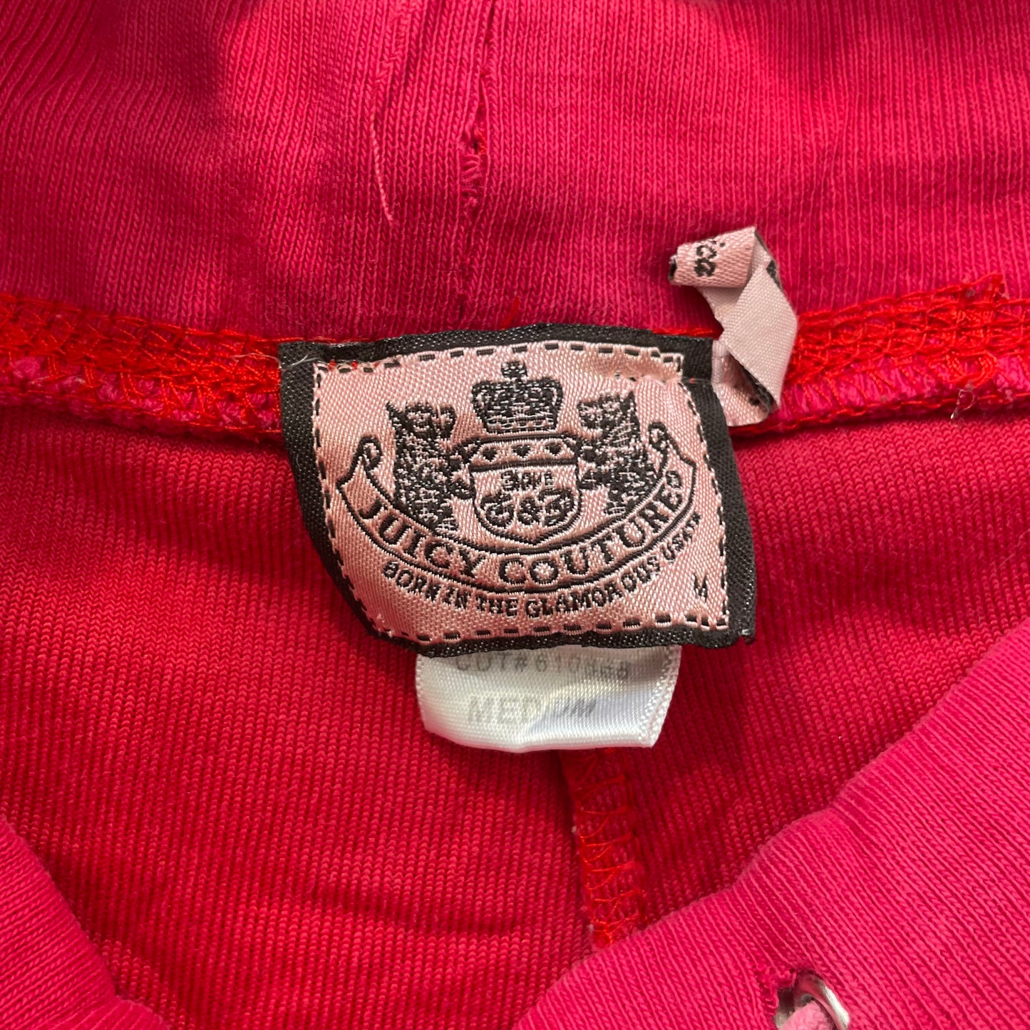Juicy Couture Women Red Velour Tracksuit Set Zip-Up Hoodie & Flare Pant Size S/M