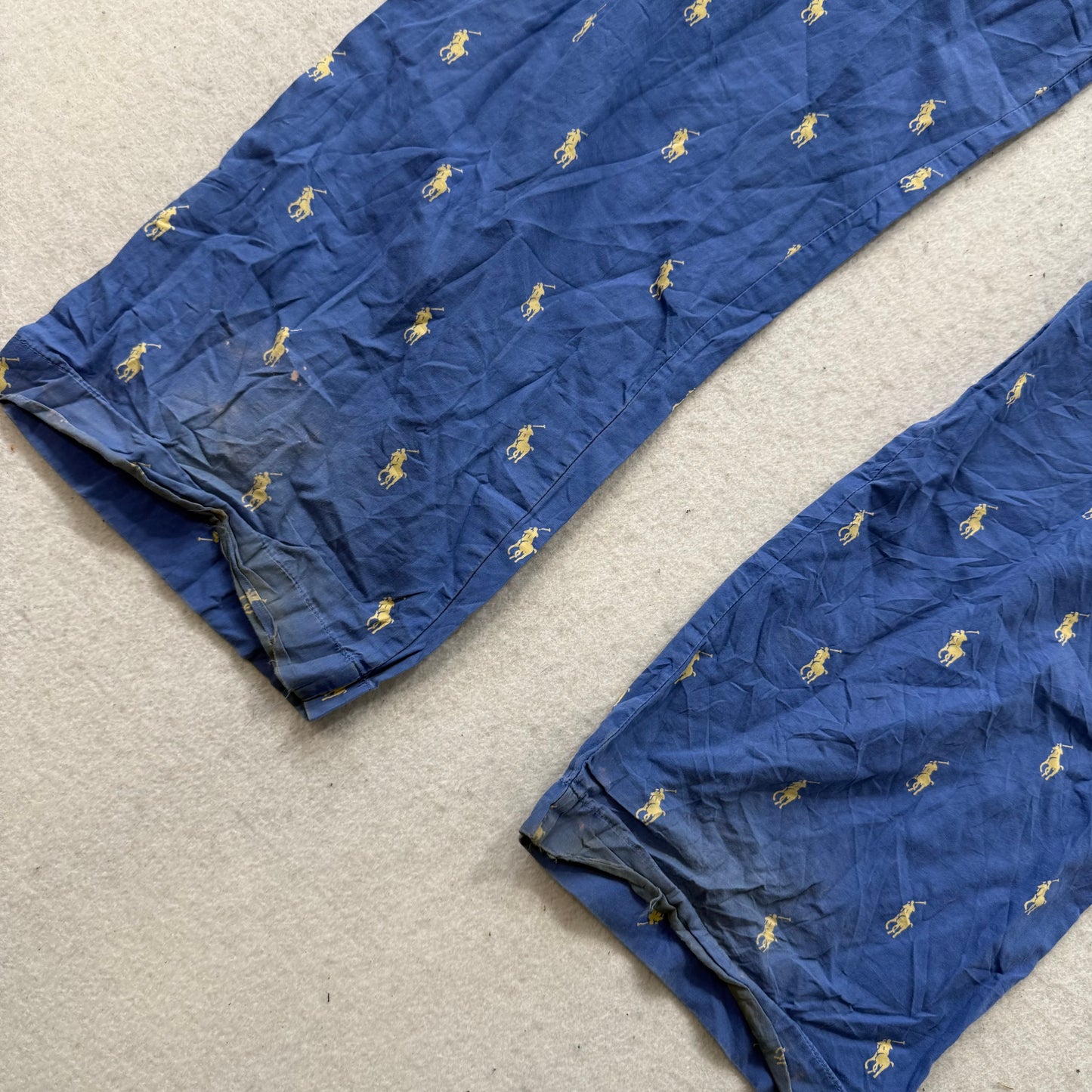 Polo Ralph Lauren Men's Blue Allover Pony Print Pajama Pants Sleepwear Size S